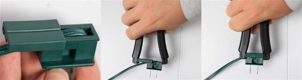 Vampire plug attaching to light cord